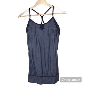 Lululemon | Grey Heather Built in Bra Y Back Tank Top size 6